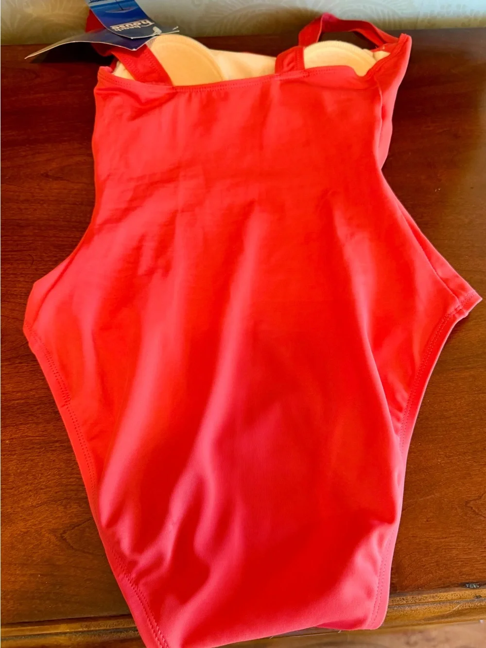 NWT Beach House Coral One Piece Swimsuit Size 8 Ruched Cowl Neck Nordstrom $82